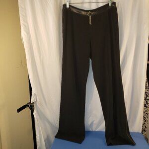 Dancing Couture Paris Women's Black Straight Leg Pants w/Metallic Thread - L